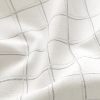 Popelina de algodón Cuadros irregulares – blanco/gris claro, 