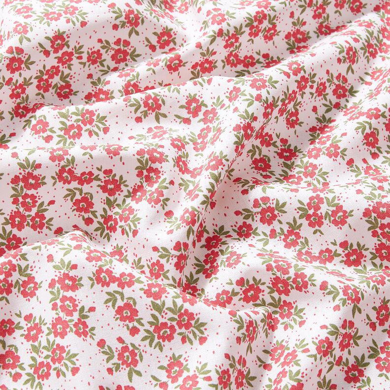 Popelina de algodón Mar de flores – rojo/blanco,  image number 2