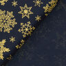 Tela de algodón Popelina Cristales de nieve – azul noche/dorado,  thumbnail number 4