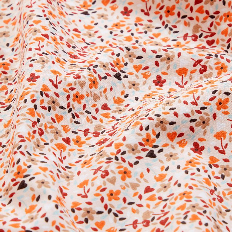 Tela de algodón Cretona Flores dispersas – rosado/naranja melocotón,  image number 2