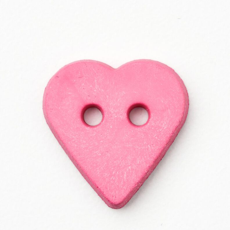Botón de corazón [Ø 15 mm] – pink,  image number 1