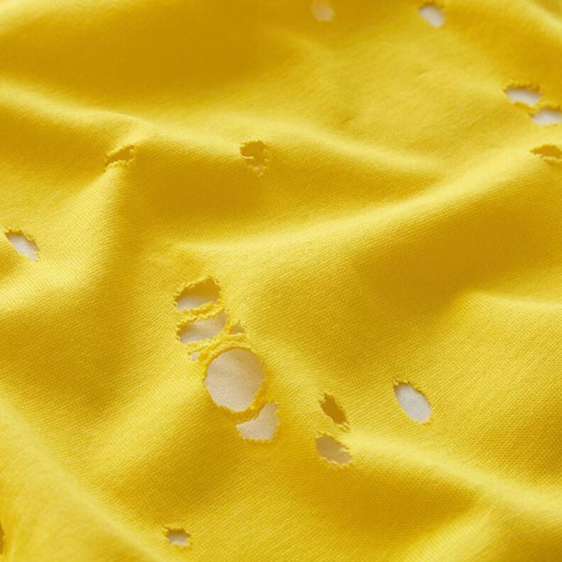Tela de jersey de algodón Destroyed – amarillo limón,  image number 2
