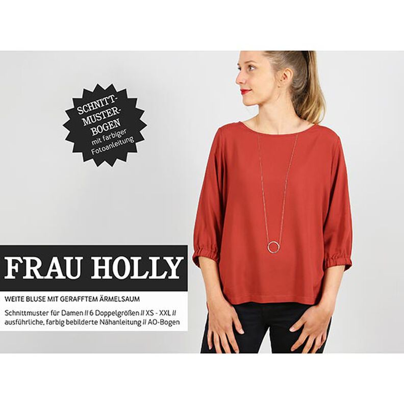 FRAU HOLLY - Blusa amplia con dobladillo fruncido en las mangas, Studio Schnittreif  | XS -  XXL,  image number 1