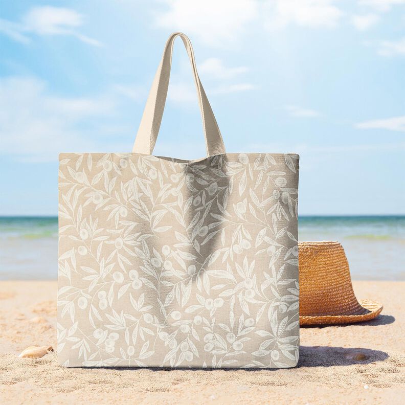 Algod&oacute;n revestido Jacquard Aceitunas recubiertas &ndash; naturaleza/beige claro,  image number 6