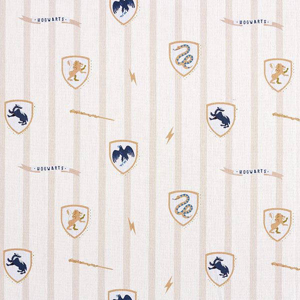 Telas con licencia Popelina de algodón Casas de Harry Potter de Hogwarts | Warner Bros. – beige,  image number 1