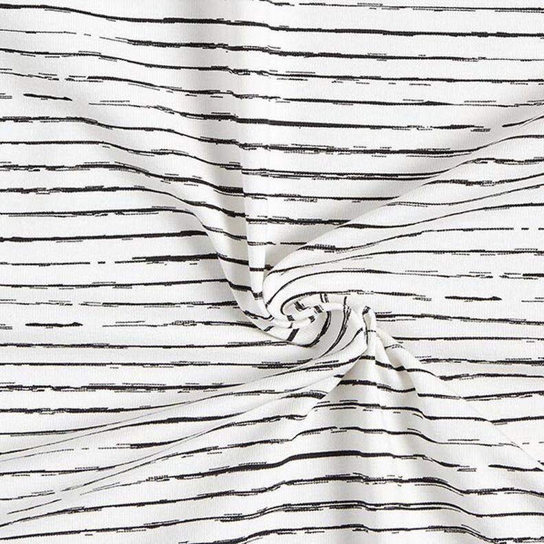 Tela de jersey de algodón Rayas Skribbel – blanco lana,  image number 3
