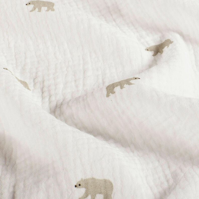 Muselina/doble arruga Oso polar – blanco,  image number 2