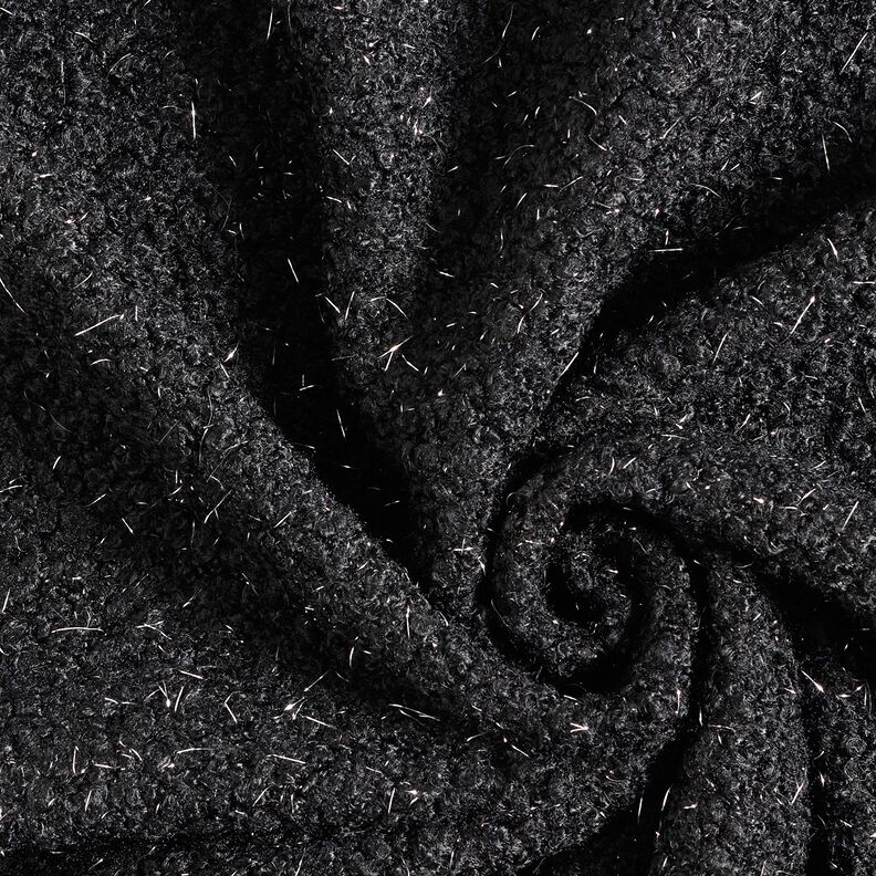 Punto Bouclé Hilos de purpurina – negro,  image number 3