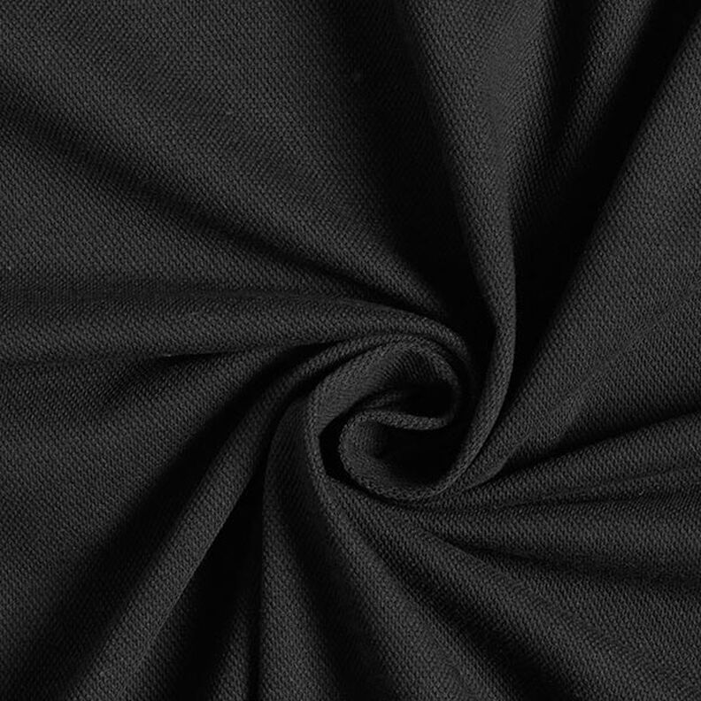 Tela de jersey de algodón Piqué fino – negro,  image number 1