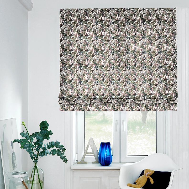 Tela decorativa Lona Flores adornadas &ndash; marfil/pino oscuro,  image number 5