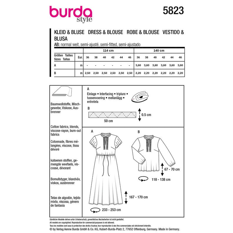 Vestido / Blusa | Burda 5823 | 36-46,  image number 9