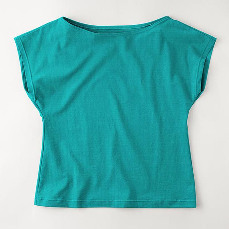 Tela de jersey de algodón Uni mediano – verde esmeralda,  image number 8