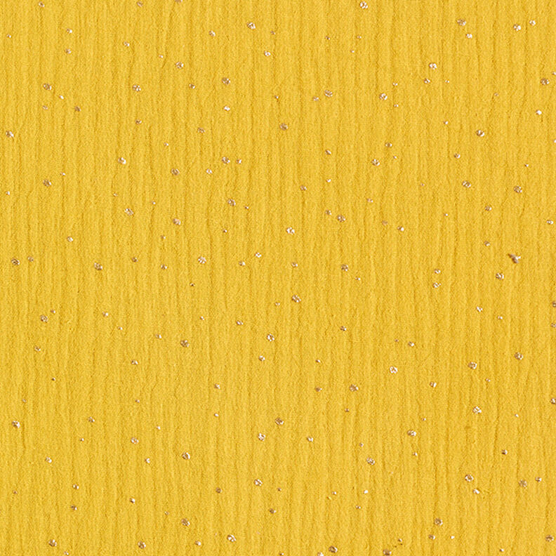 Muselina de algodón con manchas doradas dispersas – curry/dorado,  image number 1
