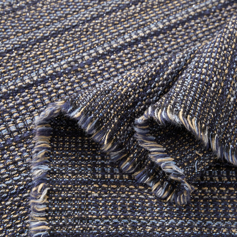 Tela de abrigo con hilo de brillo texturizado – azul noche/duna,  image number 3