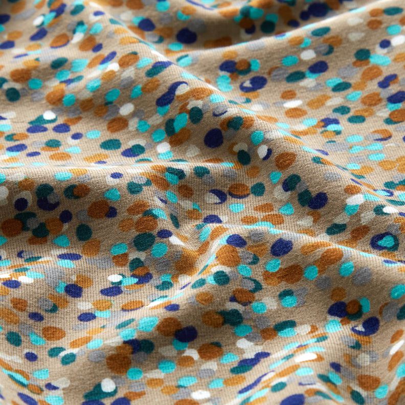 Tela de jersey de algodón Confeti de colores – duna/abeto azul,  image number 2