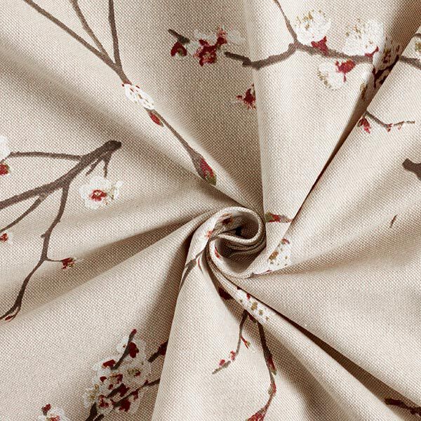 Tela decorativa Panama media Flor de cerezo japonés – naturaleza/borgoña,  image number 4