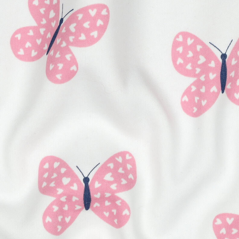 Sudadera Rugosa Mariposas grandes | Poppy Fabrics – marfil/rosa,  image number 2