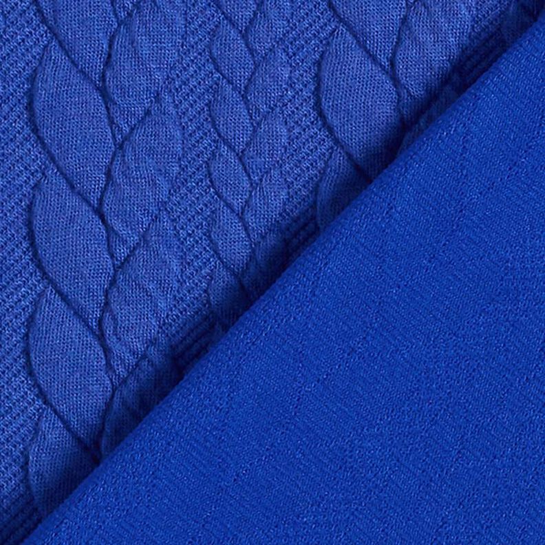 Tela de jersey jacquard Cloqué Punto trenzado – azul real,  image number 4