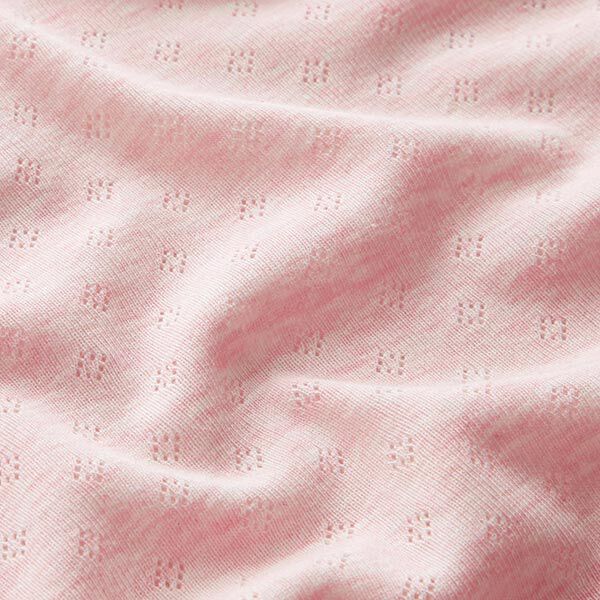 Jersey de punto fino con patrón de agujeros Melange – rosa oscuro,  image number 2