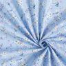 Popelina de algodón flores delicadas – azul claro/beige,  thumbnail number 3