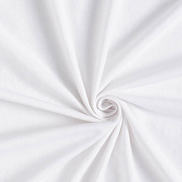 Tela de jersey mezcla de lino y algodón Uni – blanco,  image number 1