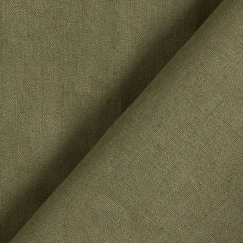 Mezcla de lino y algodón Uni – oliva oscuro,  image number 3