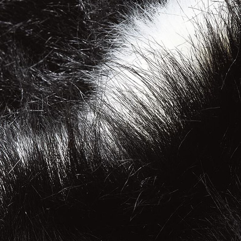 Piel sintética Rayas horizontales – negro/blanco lana,  image number 2