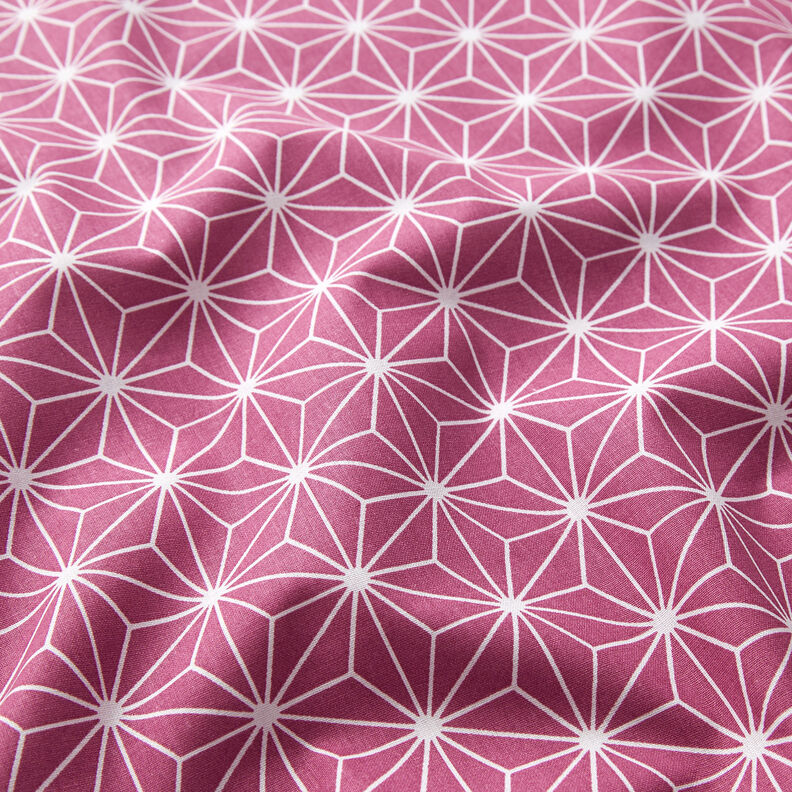 Tela de algodón Cretona Estrellas japonesas Asanoha – malva,  image number 2
