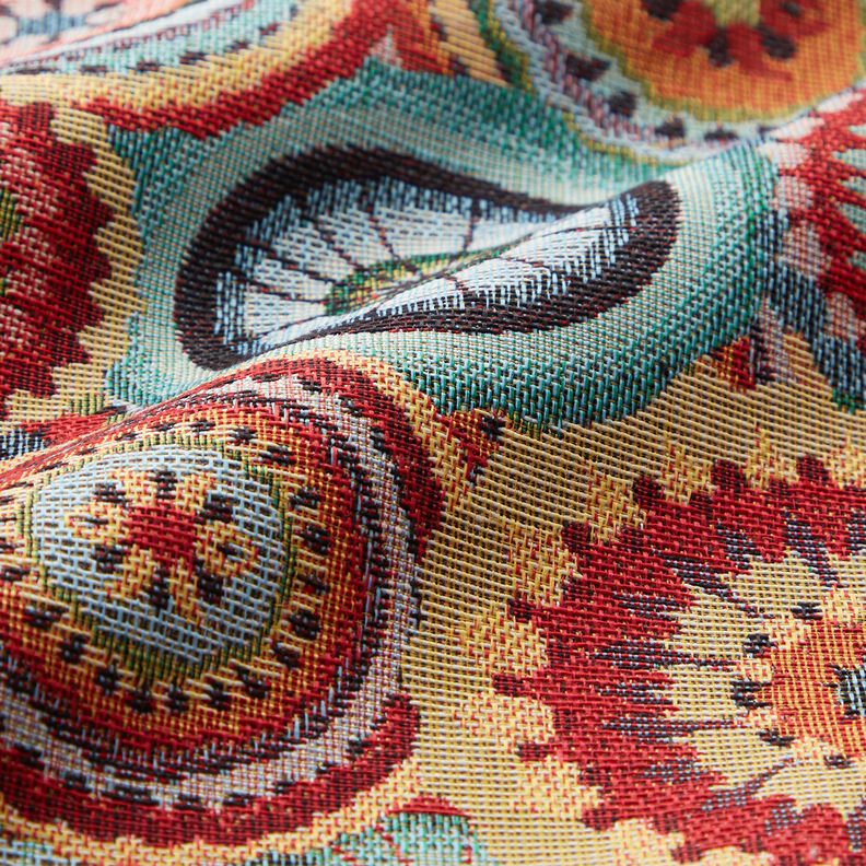 Tela decorativa Tapiz Círculos mandala – beige claro/rojo,  image number 2