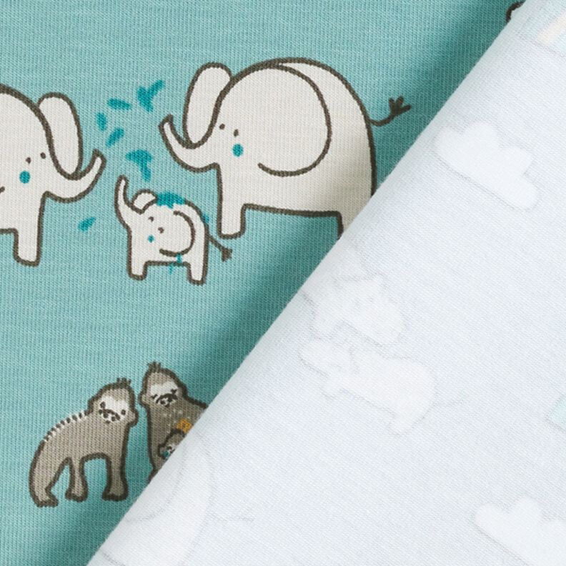 Tela de jersey de algodón Animales de la estepa y arcoíris – caña,  image number 4