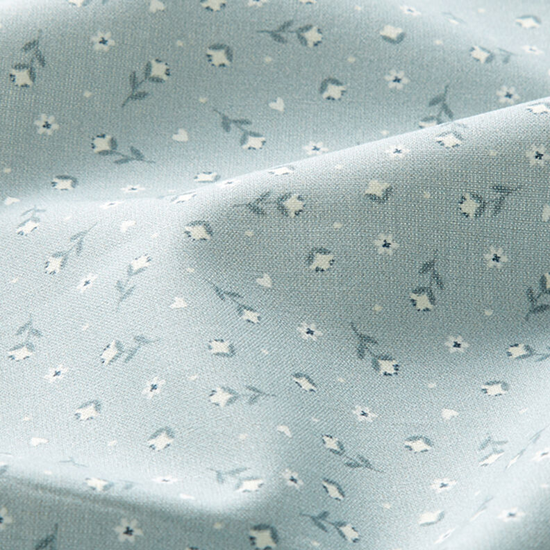 Tela de algodón Popelina Flores pequeñas – azul grisáceo pálido,  image number 2