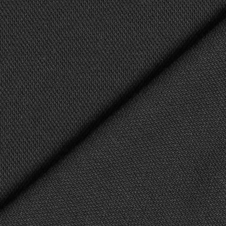 Tela de jersey de algodón Piqué fino – negro,  image number 3