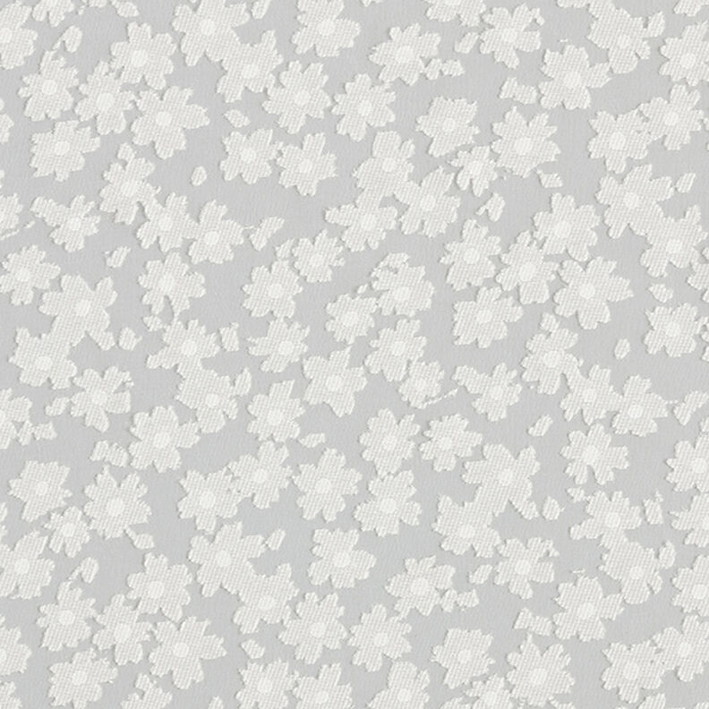 Tela organza desgastada con flores – blanco,  image number 1