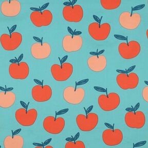 Popelina de algodón Manzanas grandes | Poppy Fabrics – azul agua/salmón, 