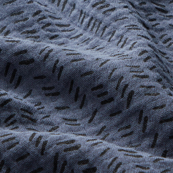 Muselina/doble arruga Guión en zigzag – azul noche,  image number 2