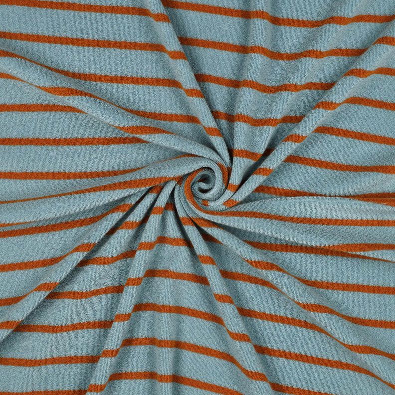 Jersey de rizo Rayas | Poppy Fabrics &ndash; azul gris&aacute;ceo p&aacute;lido/cobre,  image number 3