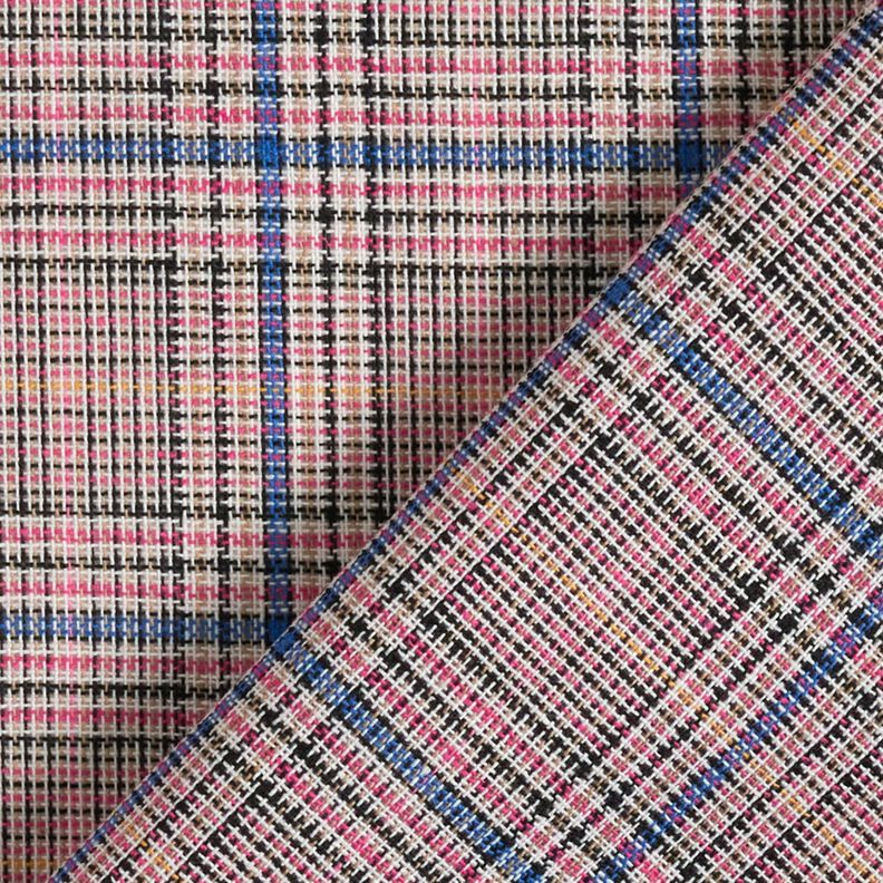 Mezcla de algodón Estampado de cuadros finos – rosa intenso/azul real,  image number 4