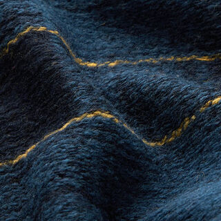 Tela de abrigo mezcla de lana a cuadros – azul noche/mostaza, 
