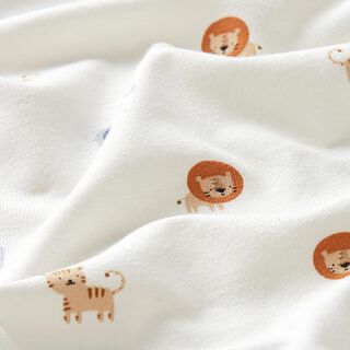 Tela de jersey de algodón Animales acolchados pequeños  – blanco lana, 