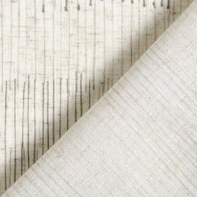 Tela para cortinas Mezcla de lino Rayas irregulares  – gris/naturaleza,  image number 4