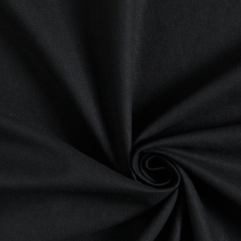 Mezcla de lino y algodón Uni – negro,  image number 1