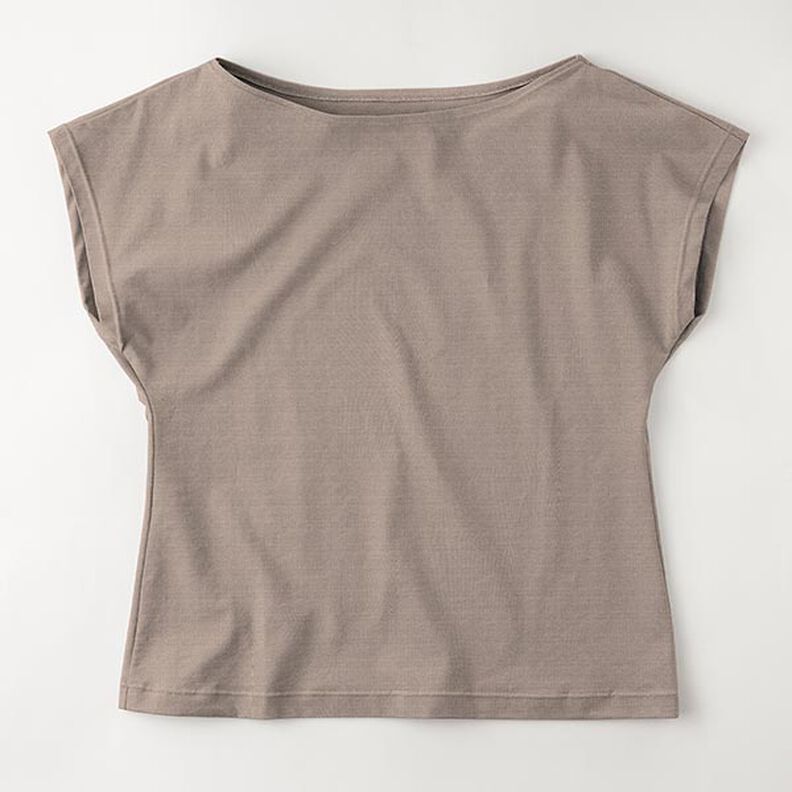 Tela de jersey de algodón Uni mediano – marrón oscuro,  image number 8