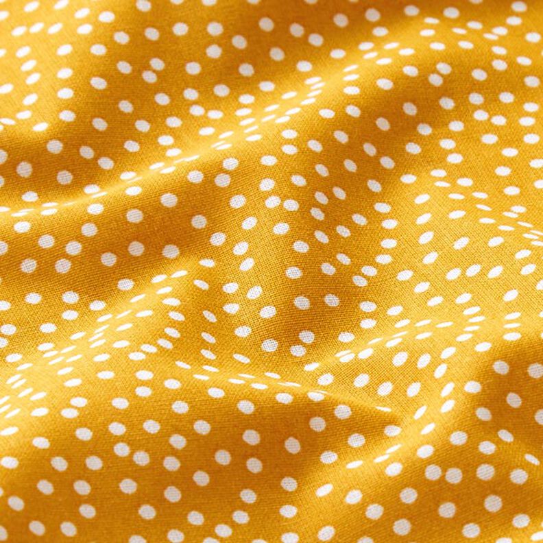 Tela de algodón Cretona puntos irregulares – amarillo curry,  image number 2