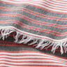 Mezcla de lino y algodón Rayas irregulares – blanco/rojo,  thumbnail number 5