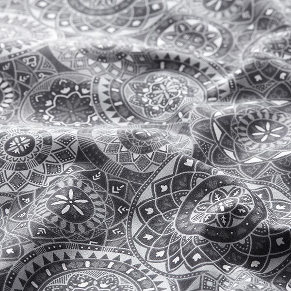 Cretona de algodón Collage de mandala – gris,  image number 2