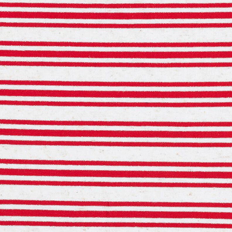 Tela de jersey de viscosa Rayas brillantes irregulares – blanco lana/rojo,  image number 1