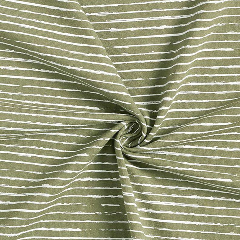 Tela de jersey de algodón Rayas Skribbel – caqui,  image number 3
