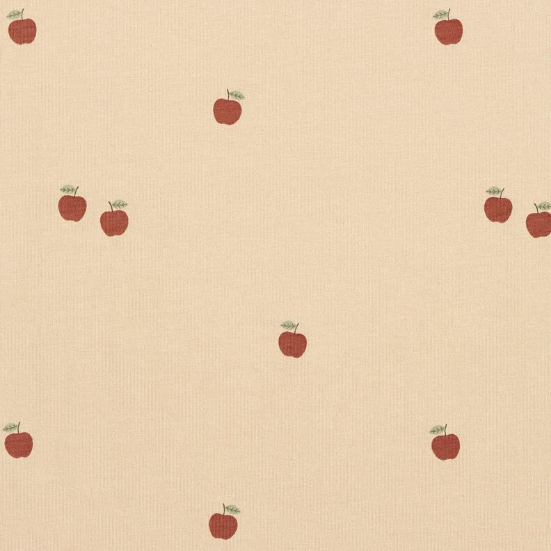 Tela de jersey de algod&oacute;n Manzanas peque&ntilde;as &ndash; arena,  image number 1