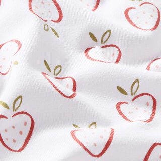 Tela de jersey de algodón Fresas estilizadas – blanco/rosa, 
