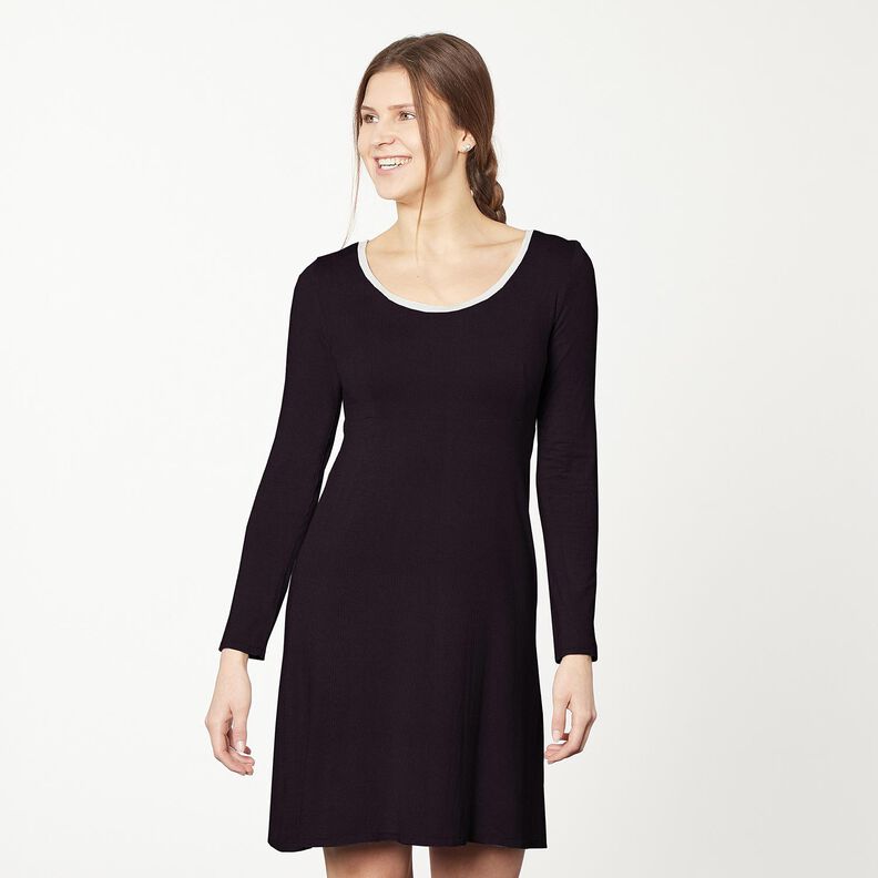 Jersey canelado Textura fina 2-1-1-1 &ndash; negro,  image number 7